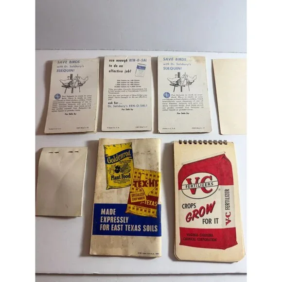 Vintage Advertising Notepads VC Fertilizers Tex Hi Plant Food Farmer Lot READ - Picture 7 of 13